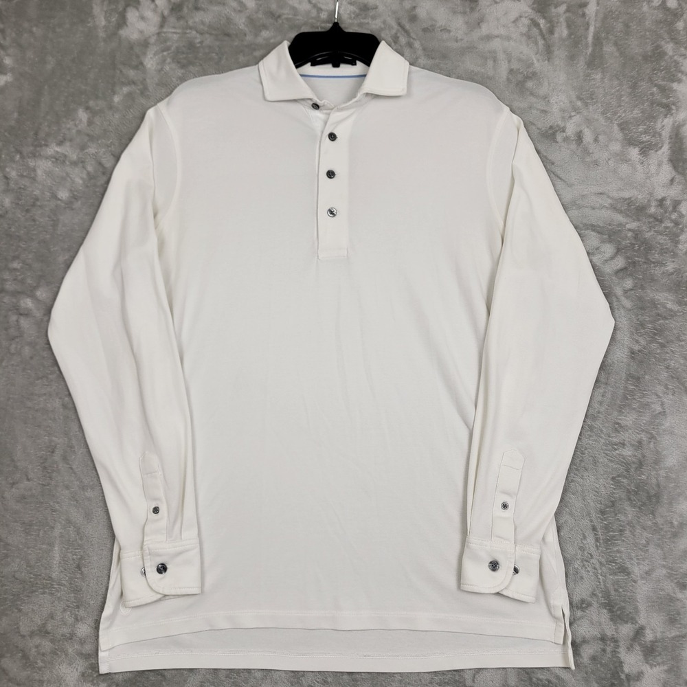 Greyson Polo Golf Shirt Men's Medium White Long Sleeve Performance Casual